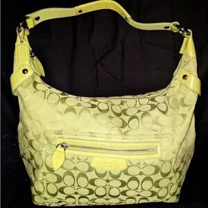 Coach Lime Green Signature Hobo Bag